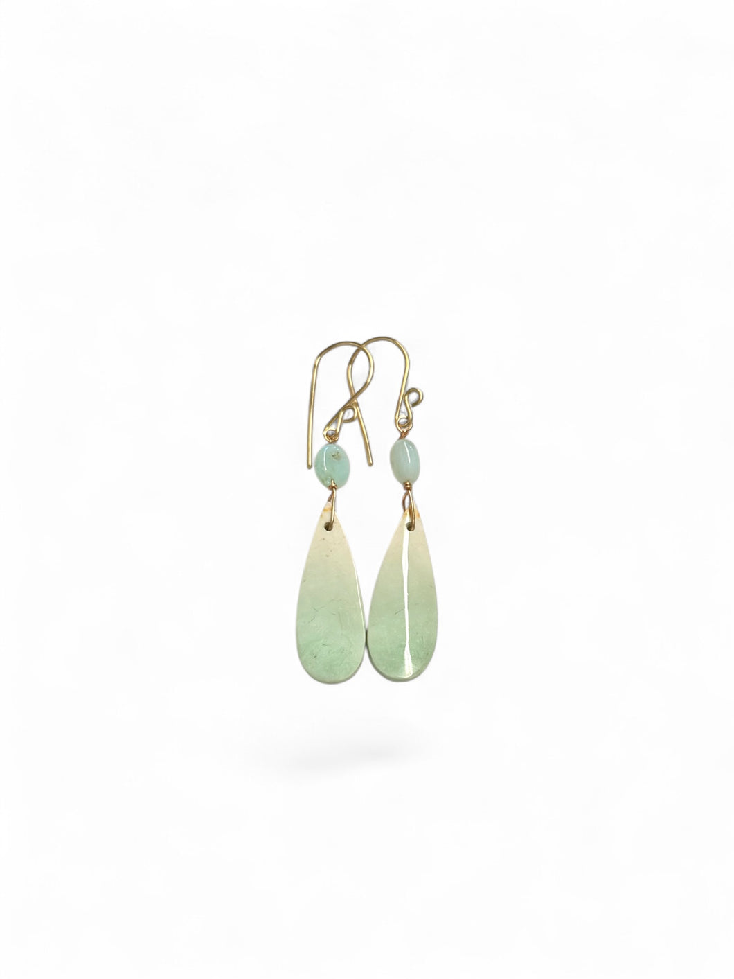Earrings with petrified Opalized wood