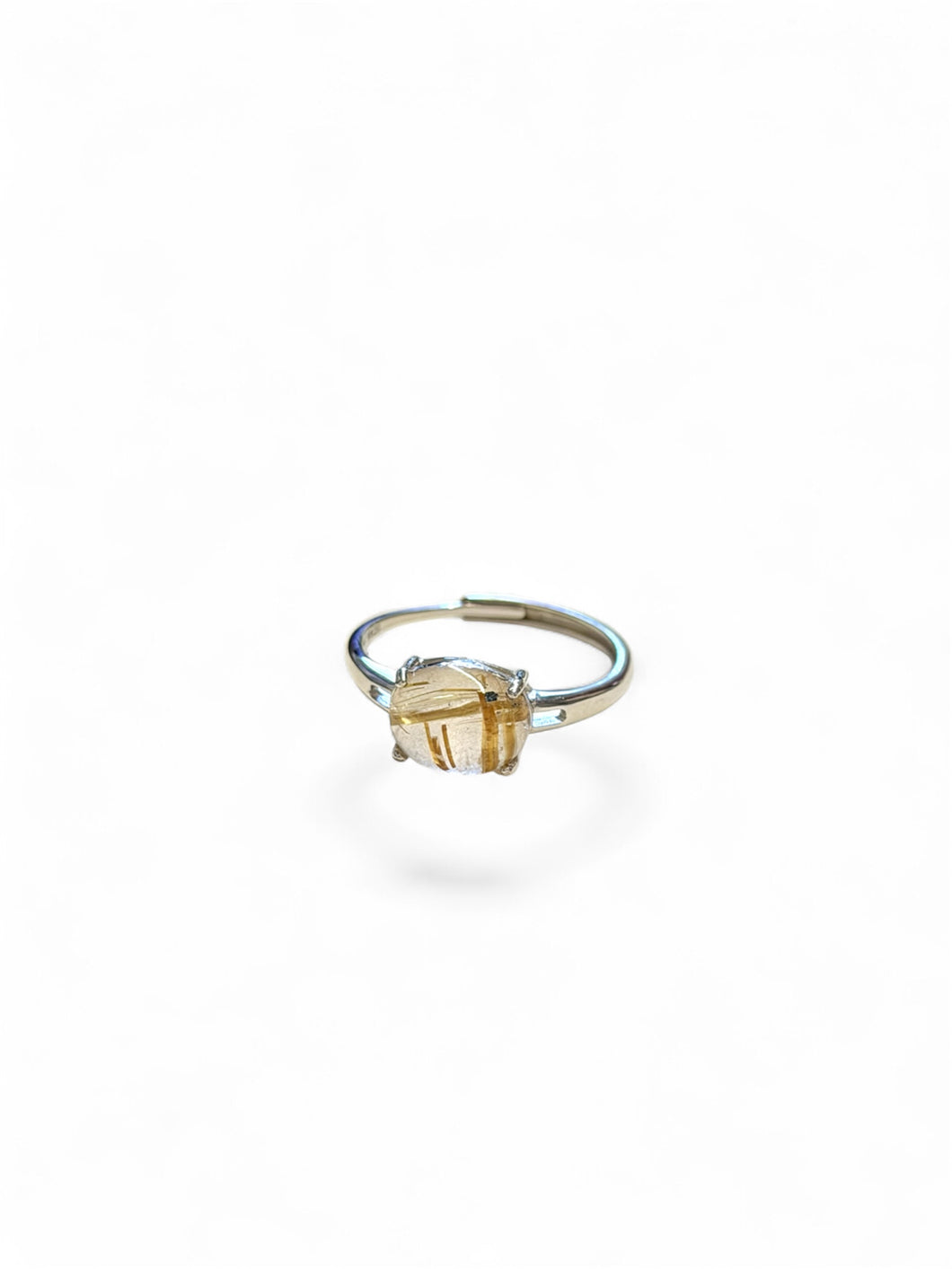 Ring with golden rutile quartz