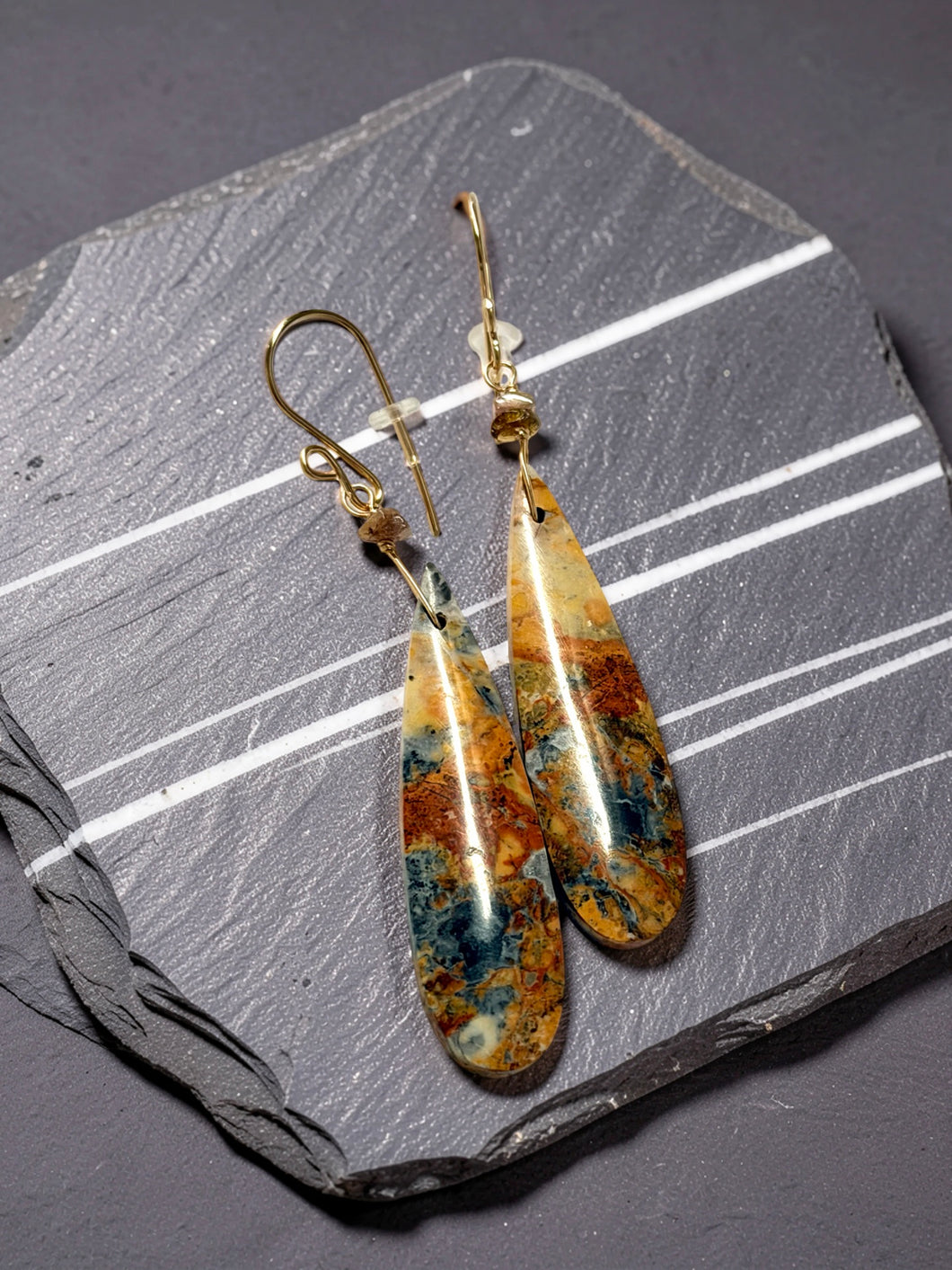 Earrings with Maligano jasper