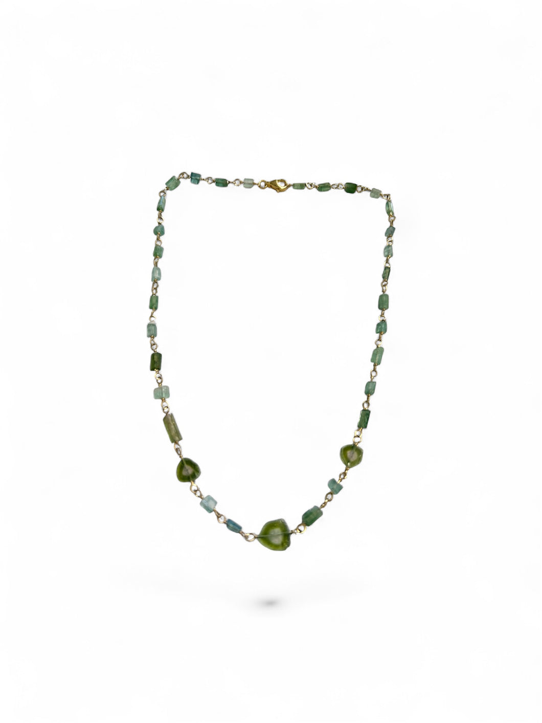 Necklace with green tourmalines