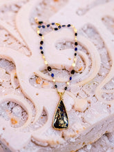 Necklace with bolder opal with Sapphire, opal and Andalusite