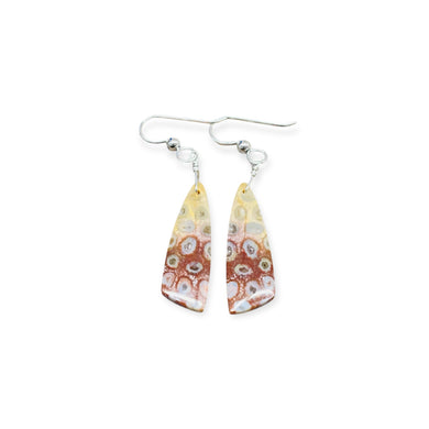 Earring with fossil beads