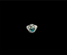 Ring with amazing chrysocolla with copper cabochon- 5.5 size