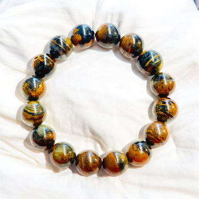 Bracelet with pietersite beads 11mm