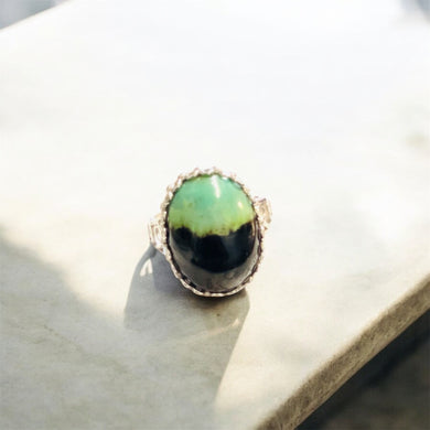 Ring with opalized wood