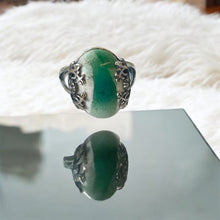 Ring with Opalized petrified wood