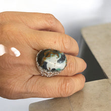 Ring with petrified Agatized wood