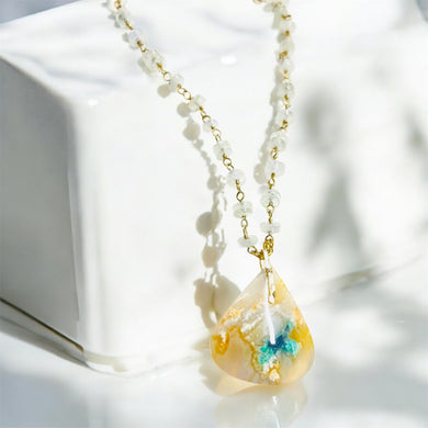 Necklace with blue opal