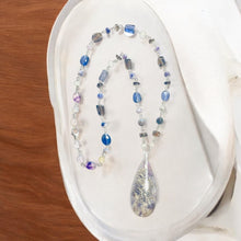 Necklace with feather Agate and various stones