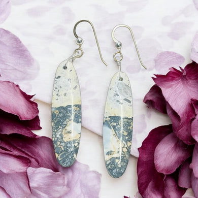 Earrings with yellow grey Maligano jasper