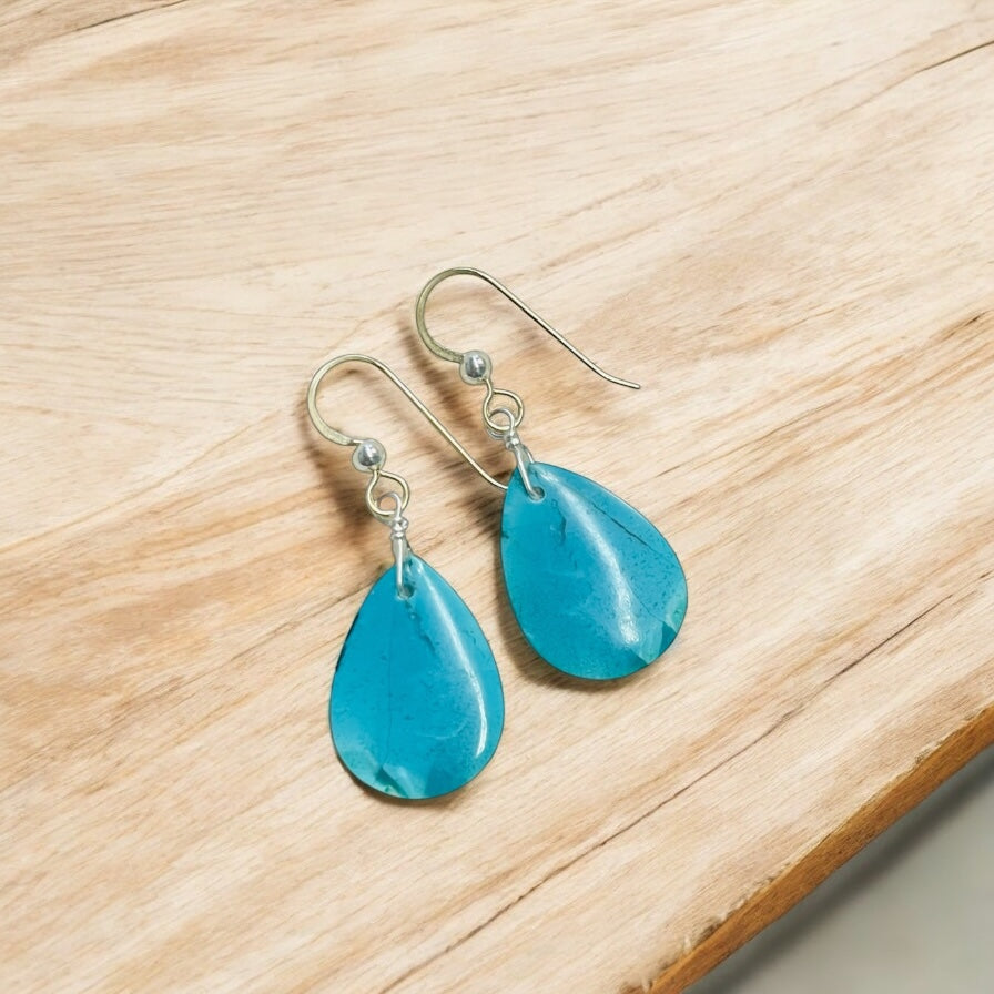Earrings with gem silica