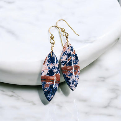 Earrings with sodalite