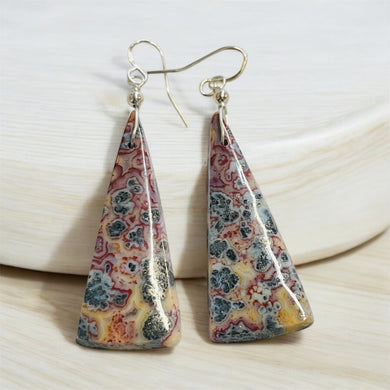 Earrings with red Marcasite