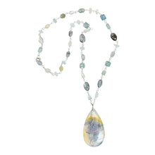 Necklace with natural cooper on chrysocolla