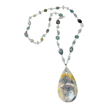 Necklace with natural cooper on chrysocolla
