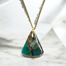Pendant with natural blue opalized wood