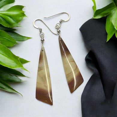 Earrings with picture jasper and citrine