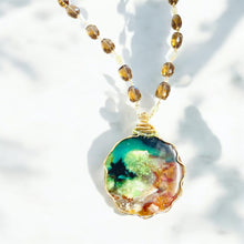 Necklace with petrified Agatized Opalized wood