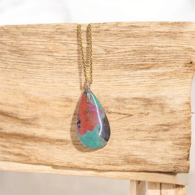 Pendant with Crystal opalized wood