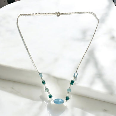 Necklace with Afghan Tourmalina and aquamarine