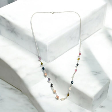 Necklace with multi tourmalines