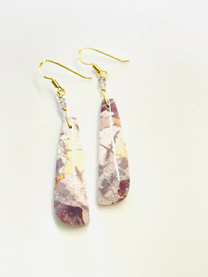 Earrings with long ocean jasper