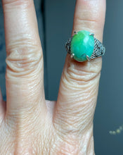 Ring with Opalized green wood