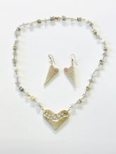 Necklace with white fossil coralligerous stones