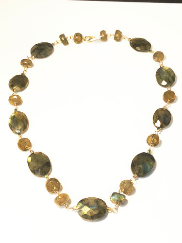 Necklace with labradorite short