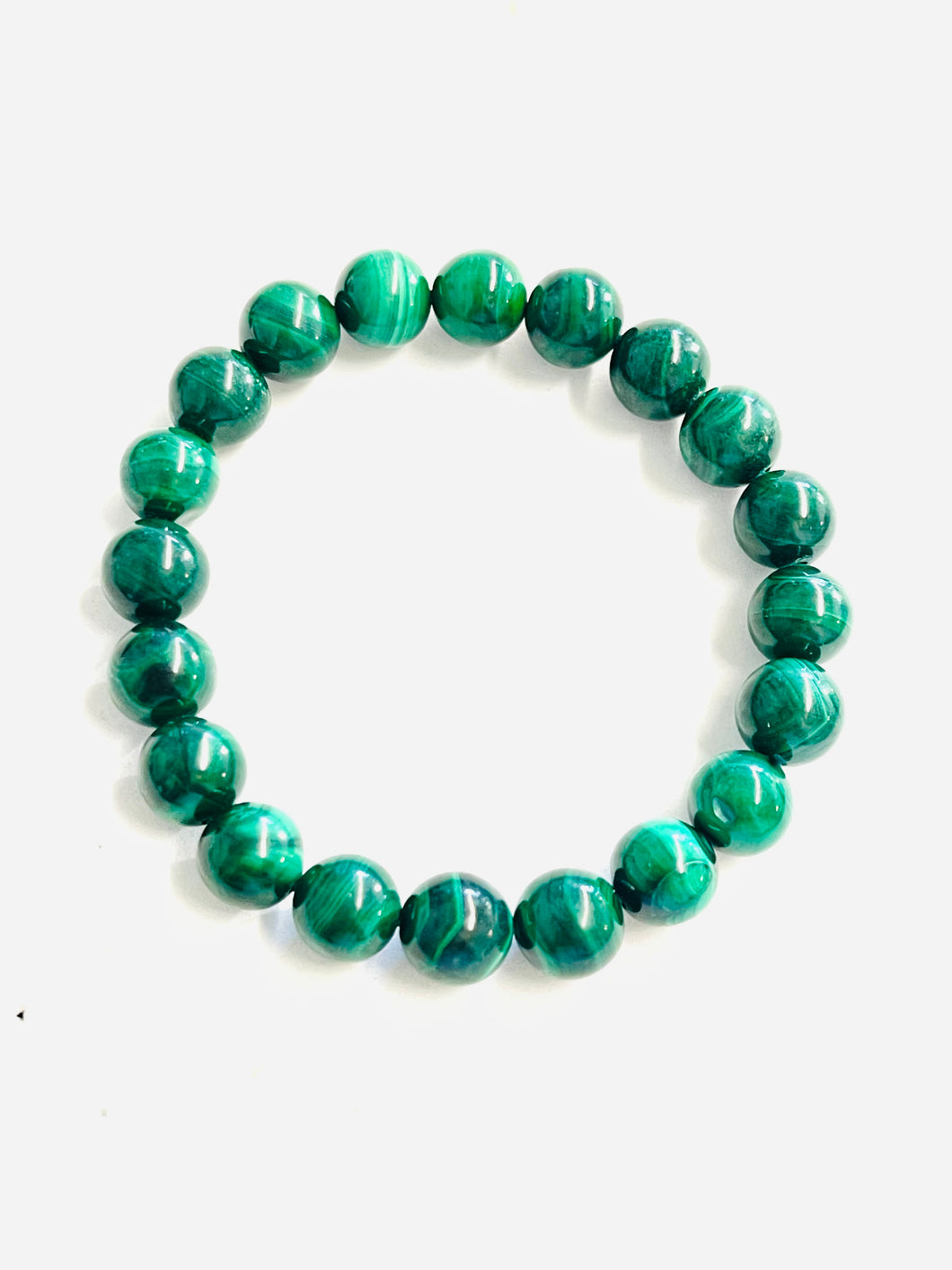 Bracelet with malachite  beads