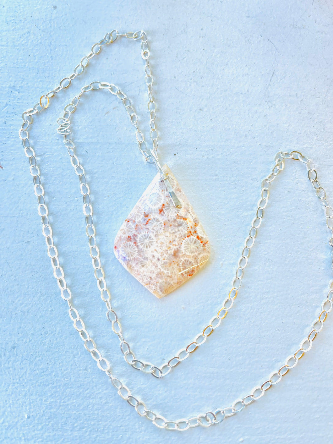 Pendant with beautiful fossil light beige color
