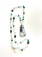 Necklace with opalized wood