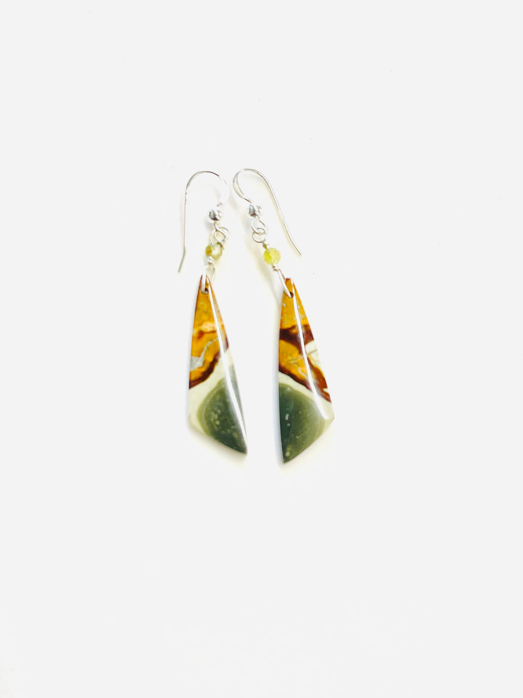 Earrings with picture jasper