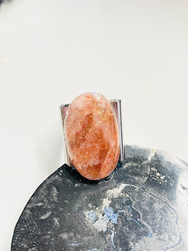 Ring with big Sun stone