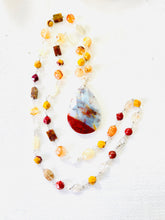 Necklace with red tube agate
