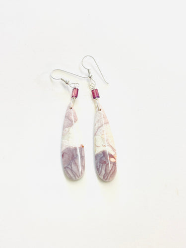 Earrings with ocean jasper, light colors