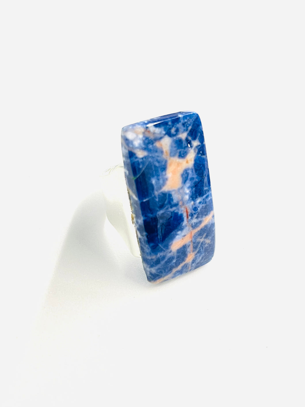 Ring with sodalite stone