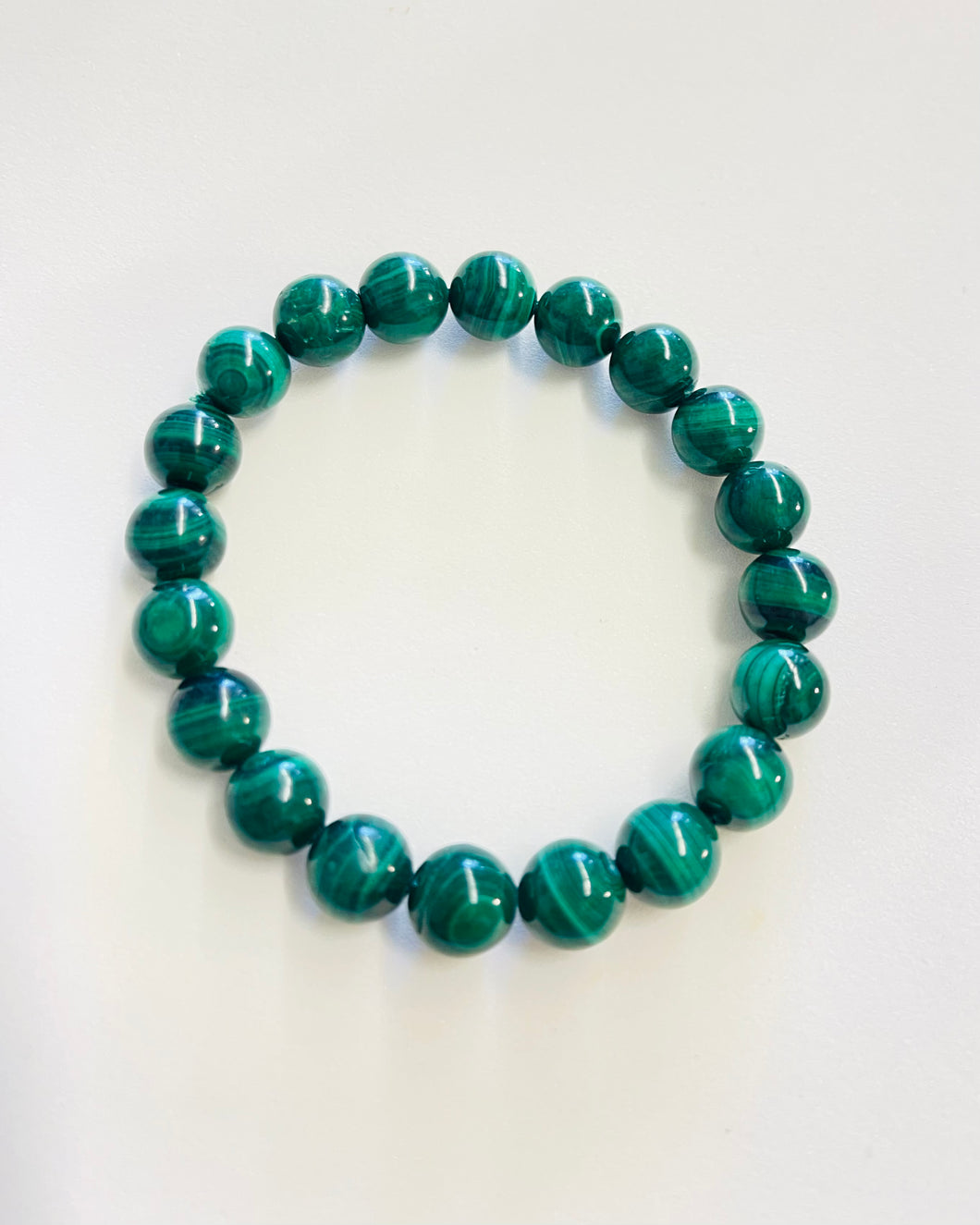 Bracelet with dark malachite  beads