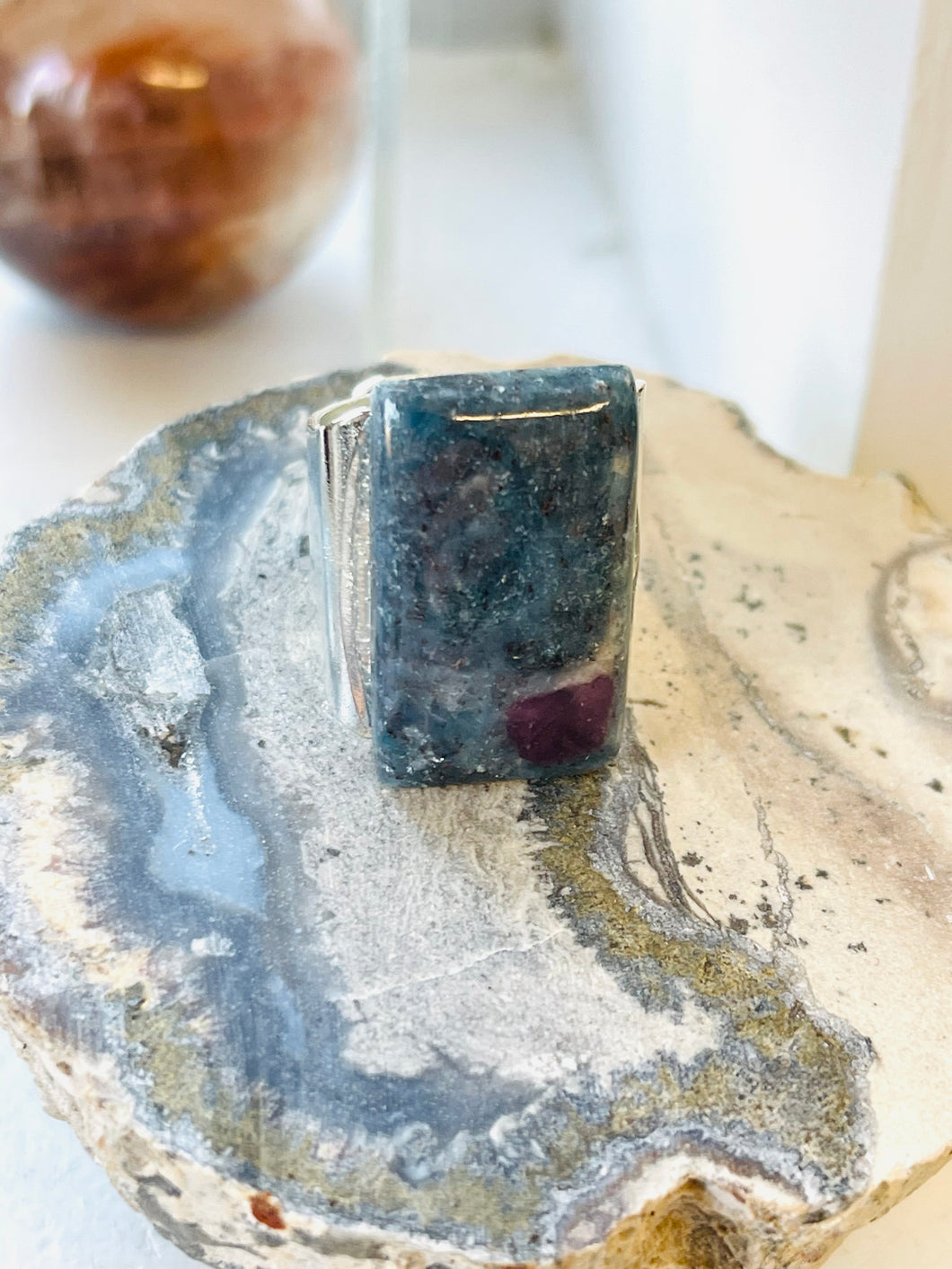 Ring with Ruby in Zoisite