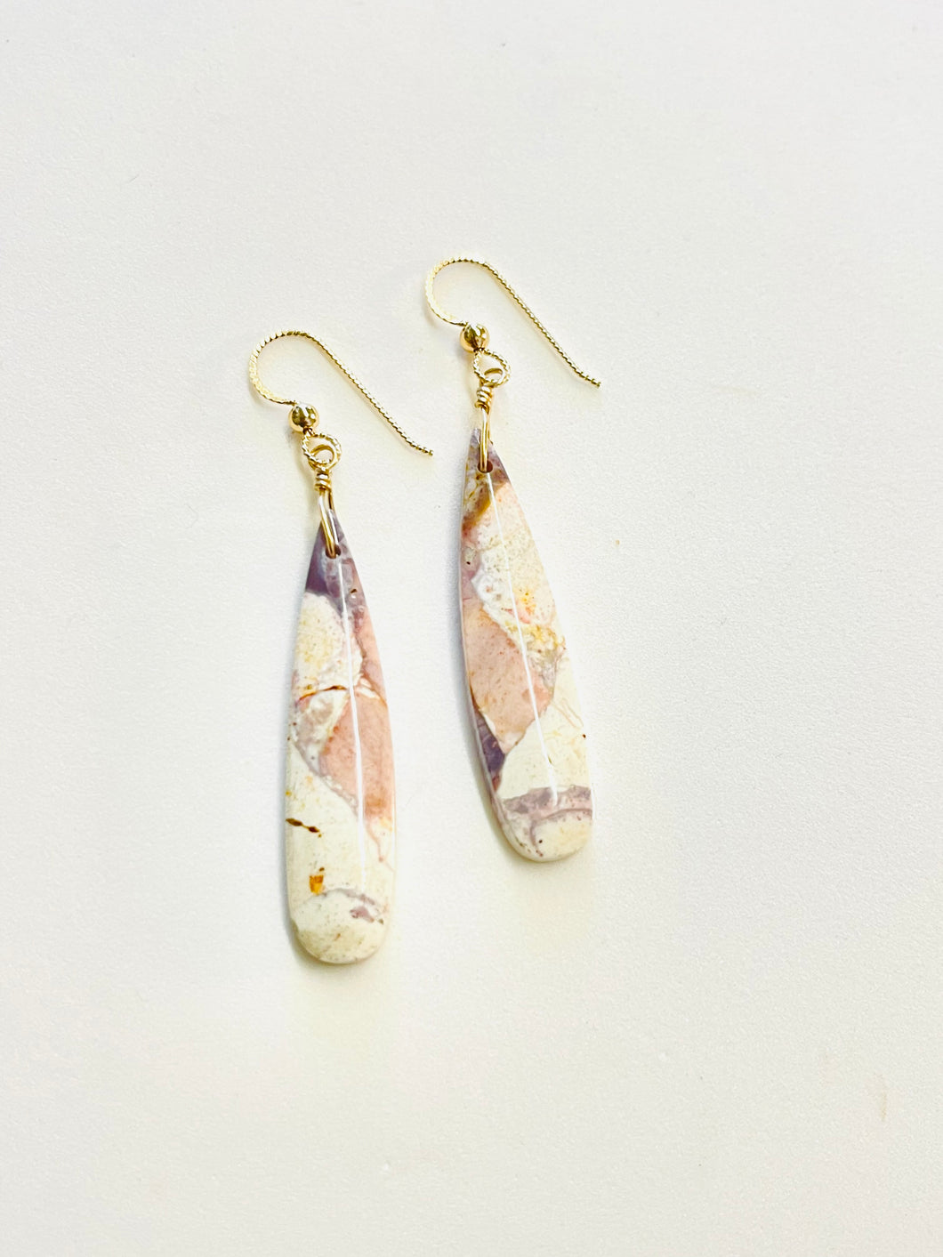 Earrings with ocean jasper, light colors