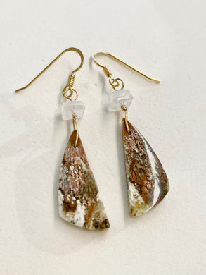 Earrings with small size natural copper