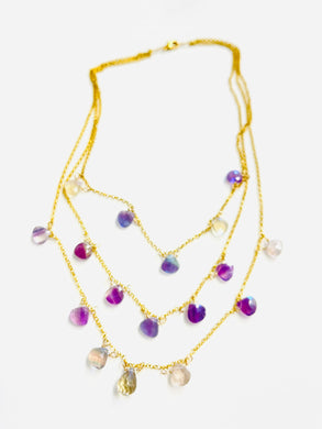 Necklace with gold filled 14k chain and fluoride