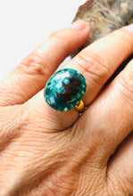 Ring with multi color opalized wood