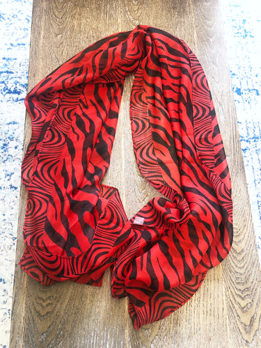 Scarf red and black synthetic