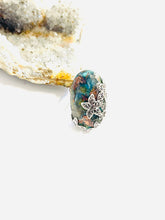 Ring with quartz, moss agate and natural copper