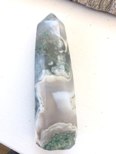 Tower with green color agate