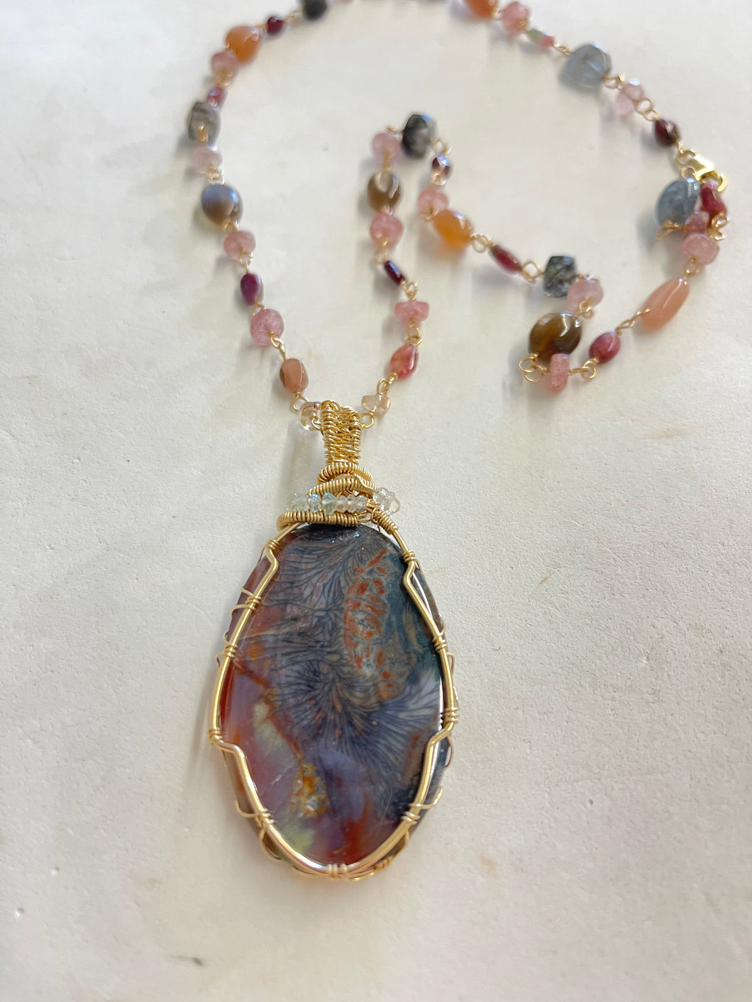Necklace with Feather Agate