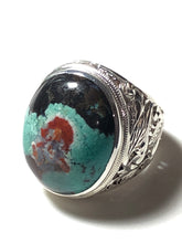 Sterling silver ring with Pancawarna Agate