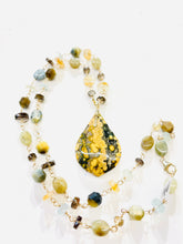 Necklace with ocean jasper druzy